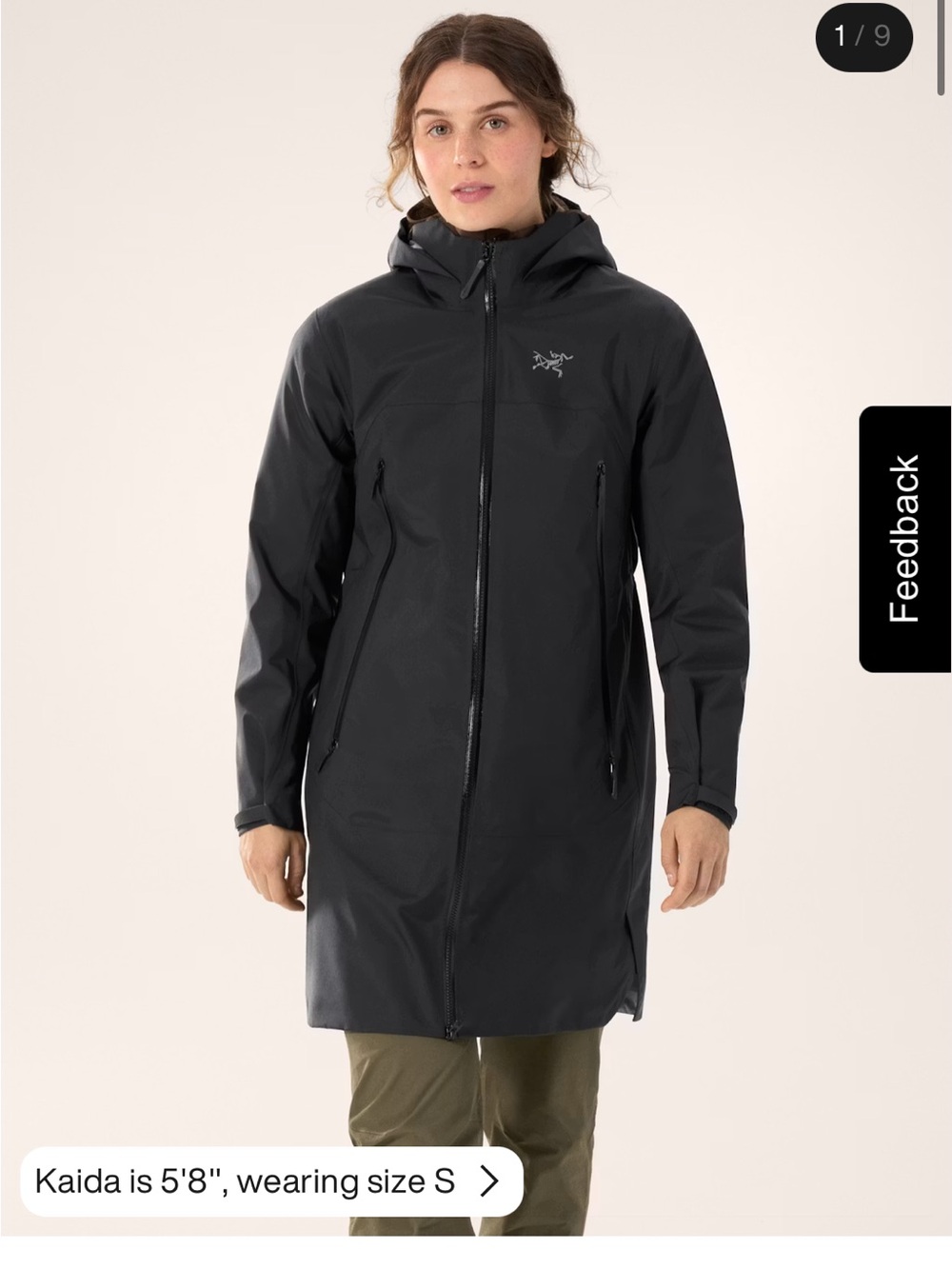 Arc'teryx Black Women's Waterproof Hooded Trench Coat